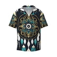 thumbnail image 4 of Salouo Boho Dreamcatcher Pattern Cuban Collar Shirts for Men Button-Down Shirt Men's Short Sleeve Shirts Hawaiian Shirts Casual Shirts -4X-Large, 4 of 6