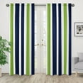 thumbnail image 2 of Stripe Navy Green Semi-Sheer Curtain Panels (Set of 2) by Sweet Jojo Designs, 2 of 5