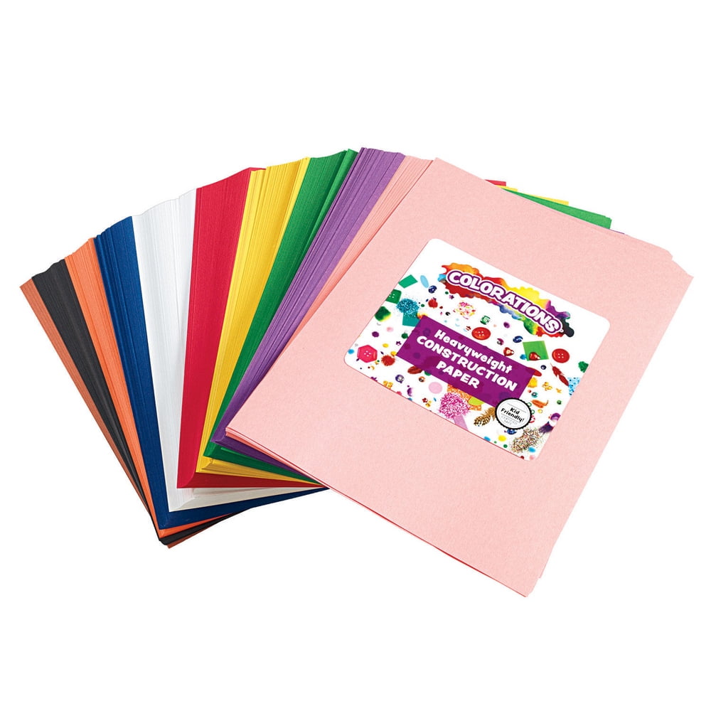 Construction Paper Pack, 10 Assorted colors, 9" x 12", 600 sheets