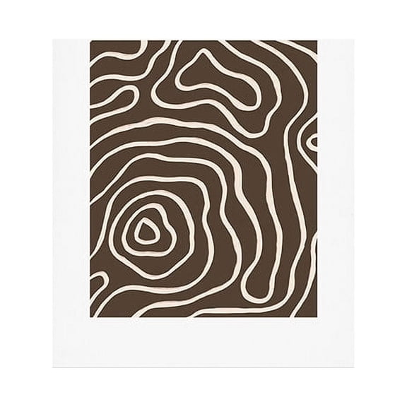 Society6 Brown Topographic Map by Alisa Galitsyna Art Print