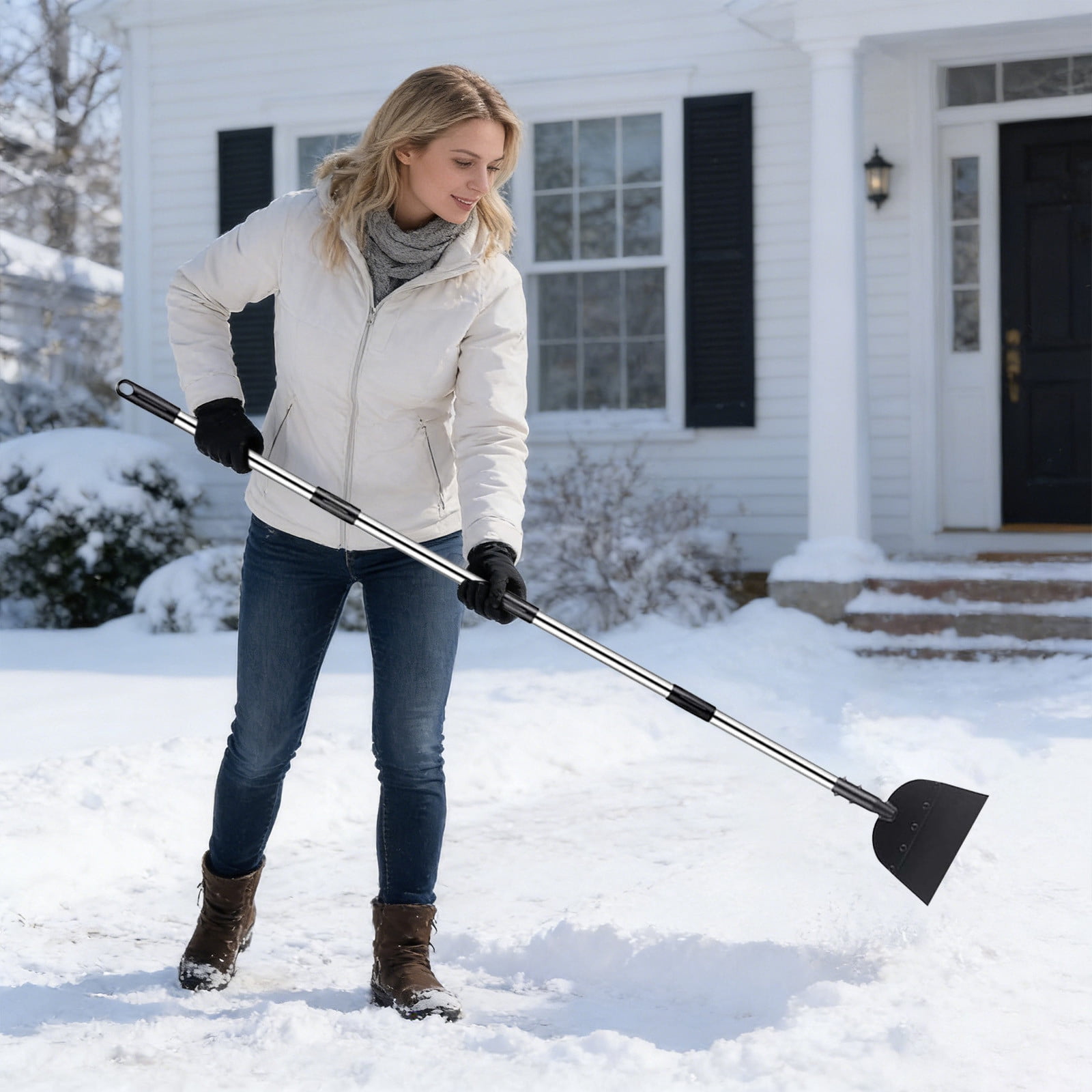 All-Season Snow Ice Shovel Garden Tool, Versatile Weeding Shovel Ice Scraper, Durable Sturdy Design, Efficient for Snow Removal Garden Edging Yard Landscaping Home