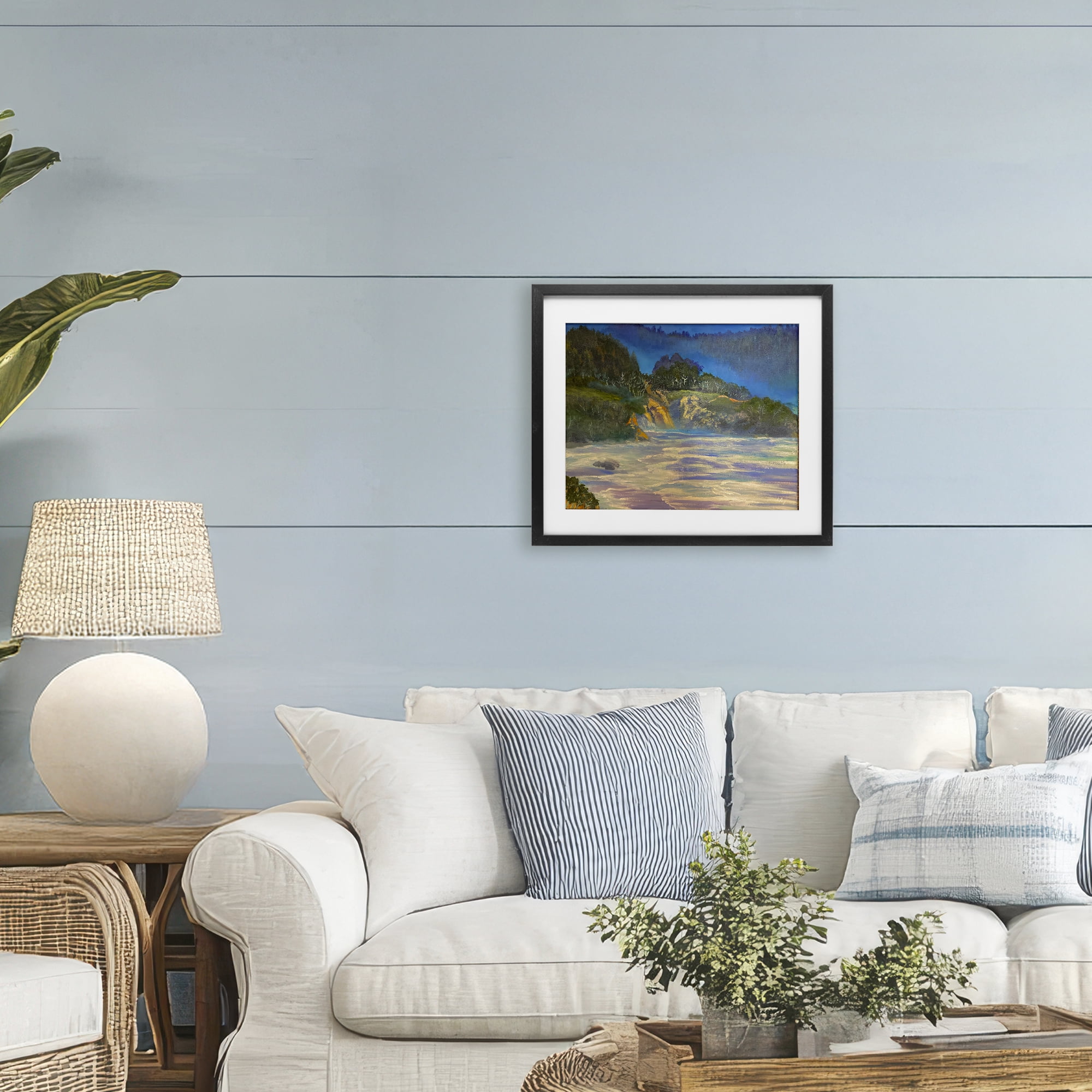 Stupell Industries Natural Wilderness Coastline Black Framed Print Under Glass, design by Lee Ann Zirbes