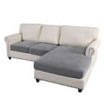 thumbnail image 6 of Turquoize 3-Piece Separate Slipcovers Textured Grid Stretch Non-Slip L Shape Sofa Seat Covers for Both Left/Right Sectional Couch (Seat Only: 1 Chaise + 2 Sofa,Dove）, 6 of 8