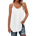 thumbnail image 3 of Tank Top for Woman Pleated Top Shirt Spaghetti Strap Camisole Fit Casual Sleeveless Summer Tank Tops Fashion Shirt Tank Tops, 3 of 8