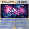 thumbnail image 3 of 1 Pcs 2D Flat License Plate Covers & Frames, Believe in the Cosmic For Decorative Front, Waterproof For Decoration Aluminum License Plate Covers & Frames Cover For Men Women, 12" X 6", 3 of 7