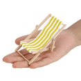 thumbnail image 3 of Accessoires pour maison de poupée, mini meubles, chaise de plage pliable pour poupée à l'échelle 1/12 (rayure jaune), 3 of 4
