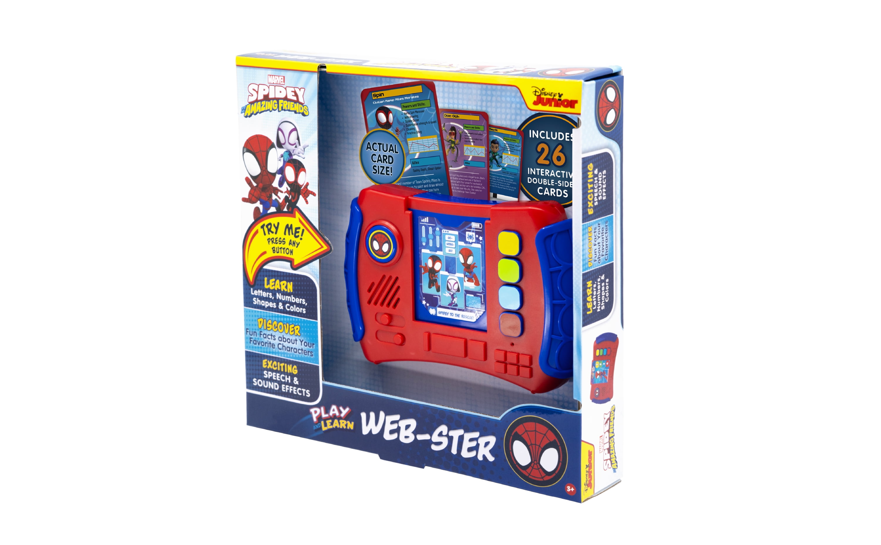 eKids Marvel Spidey and His Amazing Friends Webster Toddler Toy with Educational Games, Electronic Learning Systems