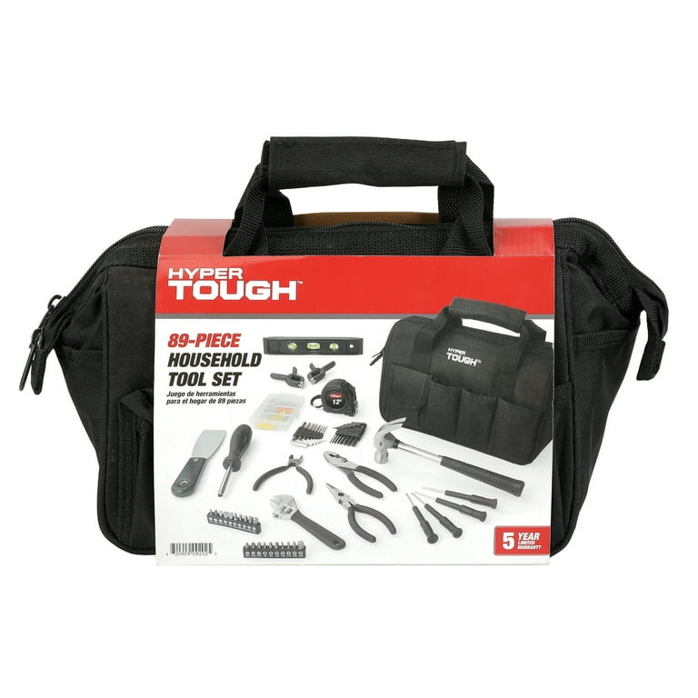 Free Shipping! Hyper Tough 89-Piece Black Household Tool Set with