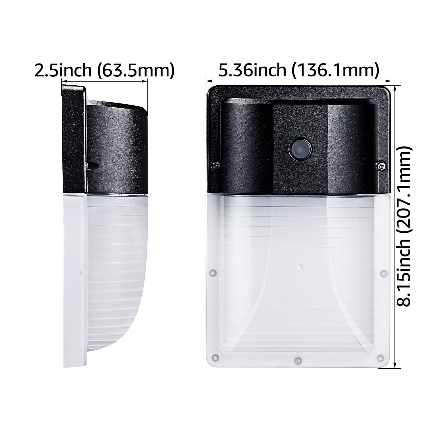 LEONLITE Dusk to Dawn LED Wall Pack Light with Photocell, 12W 1440lm, 3000K Warm White, IP65 Rating, ETL-listed, Outdoor Security Area Exterior Lights, 100-277V, Pack of 2