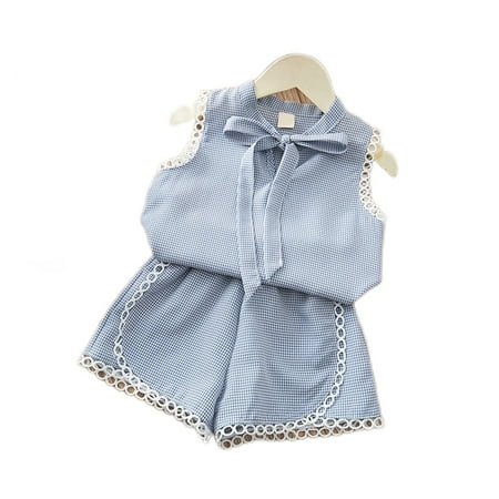 

Toddler Baby Girl Outfits Sleeveless Vest Tops+Shorts Summer Clothes Set