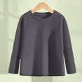 thumbnail image 2 of BFHHYA Kids (2-13 Years) Unisex Crew Neck Long Sleeve T-Shirt Girls Boys Solid Color Comfortable Casual Undershirt Versatile Layering Piece, 2 of 6
