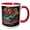 Red/White, variant on 3drose, Speed-racing Demon with a Hot Girl on His Hot Rod., 11oz Mug