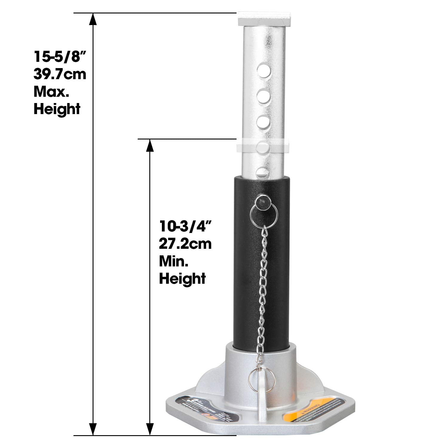 BLACK JACK Aluminum Jack Stands: 3 Ton (6,000 lb) Capacity, 1 Pair, Black/Silver