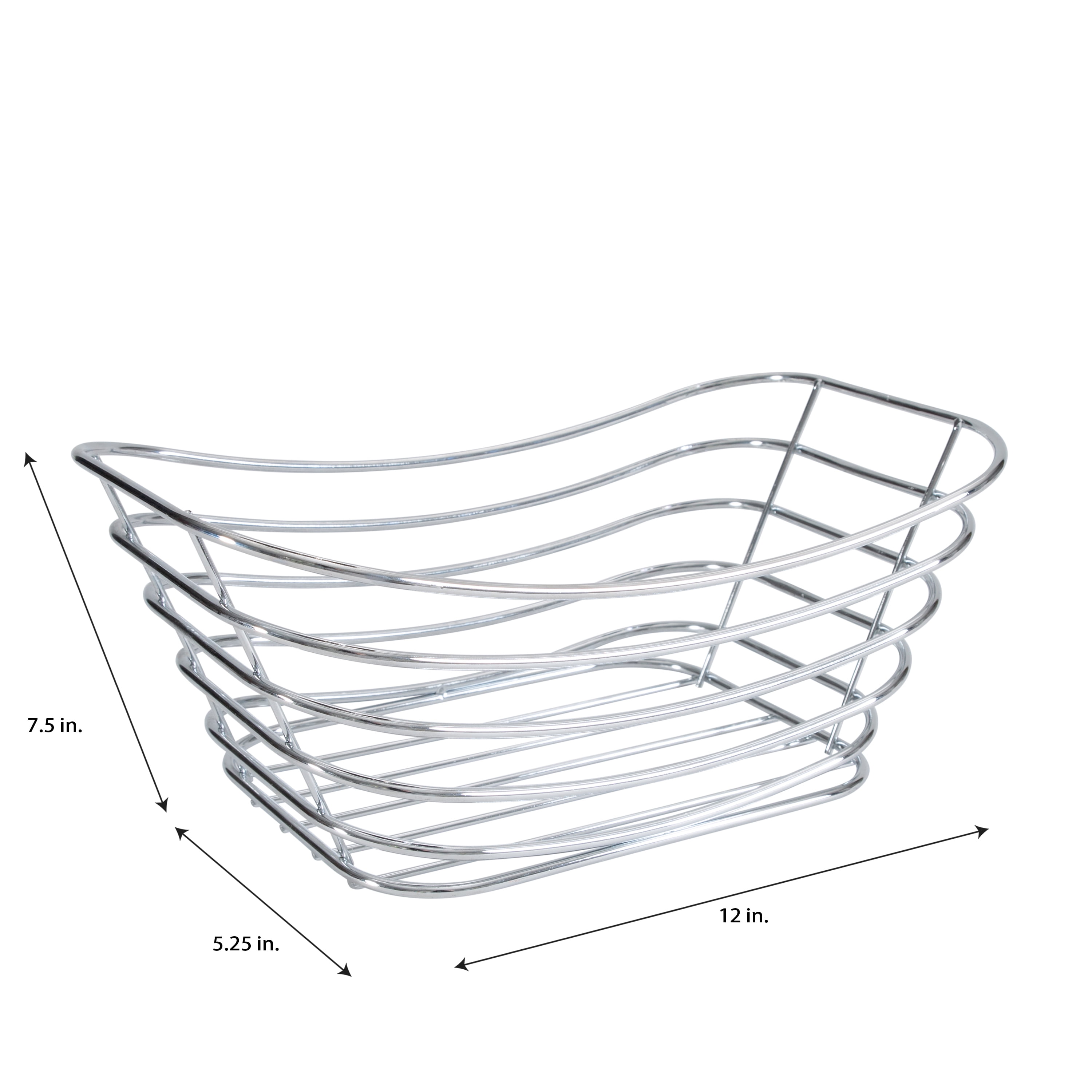 Simplify Wire Storage Basket Metal Frame, Chrome Steel