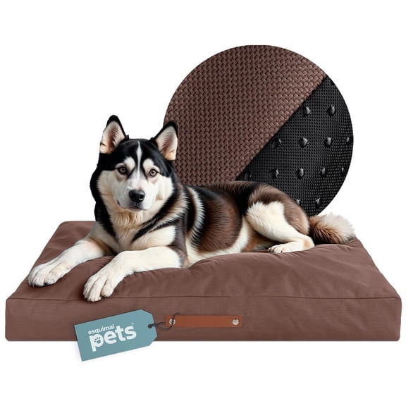Cama Antiestrés de Foam ESQUIMAL Café Grande para Perro y Gato Lavable
