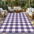 thumbnail image 3 of Fsddascl Purple Checkered Outdoor Rug for Patio/Deck/Porch, Non-Slip Large Area Rug 5 x 8 Ft, Farmhouse Buffalo Plaid Indoor Outdoor Rugs Washable Area Rugs, Reversible Camping Rug Carpet Runner, 3 of 5