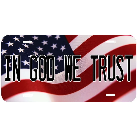 God We Trust USA Flag Novelty Car Auto License Plate