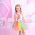 thumbnail image 2 of Vestido de niña Lollipop con falda de princesa de malla arcoíris, vestido de fiesta de cumpleaños para niños, 2 of 6