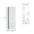 thumbnail image 3 of Tuhome Furniture Vicco Engineered Wood Bedroom Armoire in White, 3 of 5