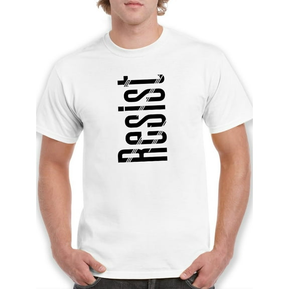 Resist Written Vertically T-Shirt Men -GoatDeals Designs, Male Medium
