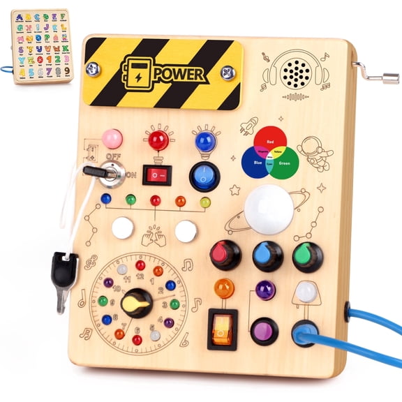 Sumsoltic Busy Board,Montessori Toys for 1-3 Year Old Boys & Girls,Travel Educational Learning Activities for Toddlers