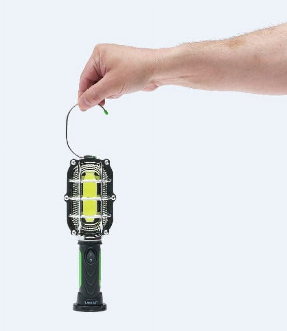 (2 pack) LitezAll 500-Lumen Classic Style LED Work Light with Hook and Magnet, Black/Green