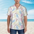 thumbnail image 4 of Daiia Cartoon Bunny Hawaiian Shirt for Men Gentle Cotton Regular Short Sleeve Casual-Medium, 4 of 9