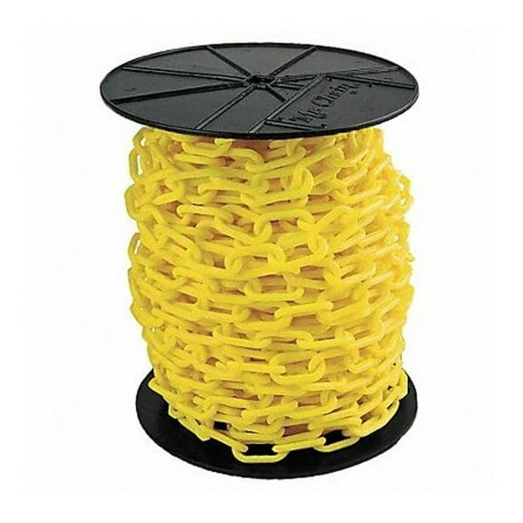 Mr. Chain Plastic Barrier Chain - Waterproof Polyethylene - 200 Ft, 1 1/2 In, Yellow
