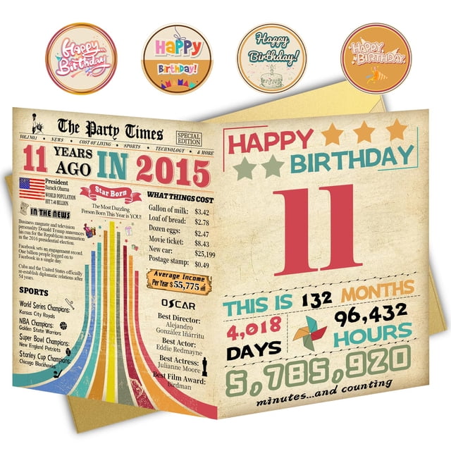 Tarjeta de Cumpleaños FOBELEC 11º Año Diseño Genial 20x25 cm