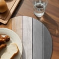 thumbnail image 3 of Burnt Orange Gray Ombre Round 15 Inch Placemats Set of 2, Vintage Farmhouse Wooden HeatResistant Non Slip Place Mats for Dining Table, Wipeable Braided Kitchen Table Mats for Housewarming, 3 of 9