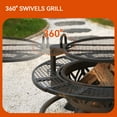 thumbnail image 3 of Bestier 47" Fire Pit for Outside Wood Burning, Extra Large BBQ Pit with Cooking Grill Grate, Patio Round Metal Fireplace for Camping, Backyard, Bonfire Picnic Party, Geometric Style, 3 of 8
