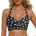 thumbnail image 1 of MKLEKYY Trajes De Baño Women Lace Up Swimwear Tops Underwire Full Coverage Bikini Top Push Up Swim Crop Top Tie Back Bathing Suit Tops, 1 of 4