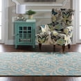 thumbnail image 4 of Linon Trio Damask Hand Tufted Polyester 5'x7' Rug in Aqua Blue and Ivory, 4 of 4