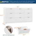 thumbnail image 2 of Commode Blanche à 9 Tiroirs pour Chambre, Commode Cannelée de 55 Pouces de Large avec Glissières Fluides, Commode Moderne avec Poignées Dorées pour Chambre, Salon, Garde-Robe, 2 of 7
