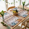 thumbnail image 5 of Orange Blue Pumpkin Fall Placemats Set of 6, Thanksgiving Maple Leaf Vintage Washable Wipeable Table Mats for Dining Tables, Indoor Outdoor Kitchen Place Mats for Holiday Party Table Decor, 5 of 9