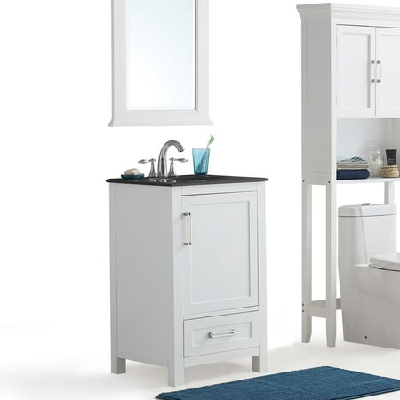 Simpli Home Evan 20 Bath Vanity With Black Granite Top