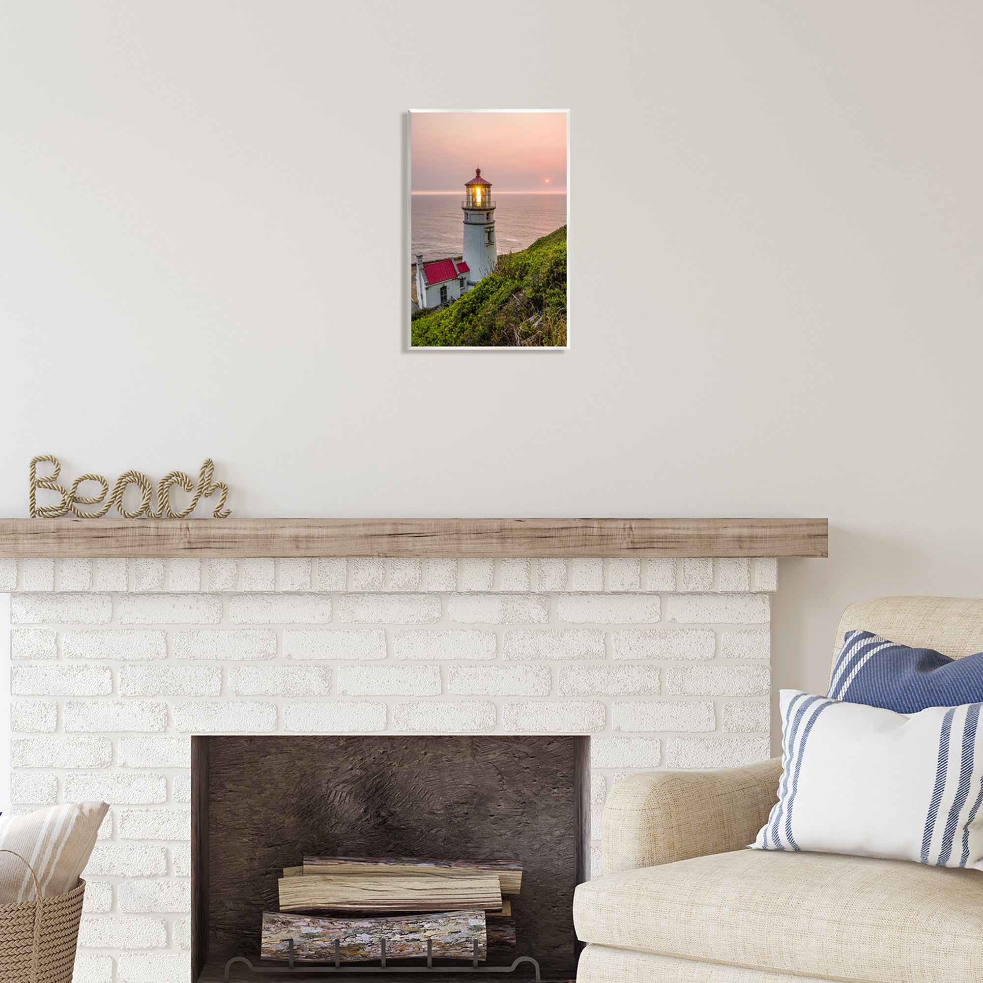 Stupell Industries Lighthouse at Sunset Nature Photography Unframed Art Print Wall Art, 10 x 15
