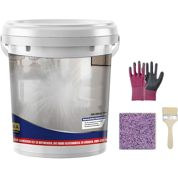 Vansen Floor Paint, Epoxy Colored Sand Floor Paint, High Gloss Marble Finish Epoxy Floors Coating, Wear-Resistant Anti-Slip Self-Leveling Epoxyfloor Paints, Waterproof (Covering 3 square feet,G#)