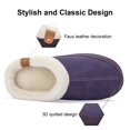 thumbnail image 2 of Needbo Women's Slippers Double-Tone Suede Faux Fur Lining Memory Foam Slip-On House Shoes Indoor Outdoor Purple, Size 5-5.5, 2 of 6