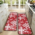 thumbnail image 4 of Kitchen Rugs Sets Of 2,Red Christmas Snowflake Pattern Anti Fatigue Kitchen Mat Rugs Non Slip Washable,Decorative Kitchen Floor Mats for Kitchen,Sink,Laundry,17"x47"+17"x47", 4 of 5