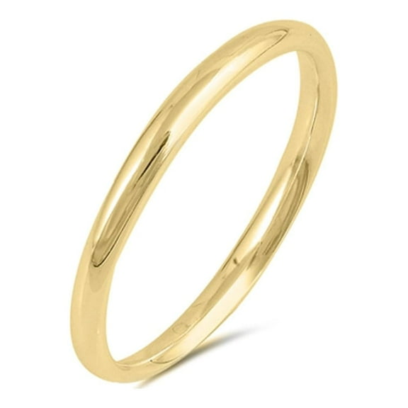 CHOOSE YOUR STYLE Gold-Tone 925 Sterling Silver Wedding 2mm Band Comfort Fit Ring Jewelry Female Size 12