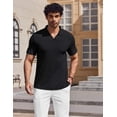 thumbnail image 4 of COOFANDY Men' Muscle V Neck Polo Shirts Slim Fit Short Sleeve Golf T-Shirts Ribbed Knit Soft Tees, 4 of 6