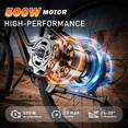 thumbnail image 5 of OwnGold Electric Bike with Basket,500W Peak Motor 20MPH 35+ Miles,432Wh Battery,26"Commuter Ebike for Adults,7-Speed,UL2849, 5 of 11