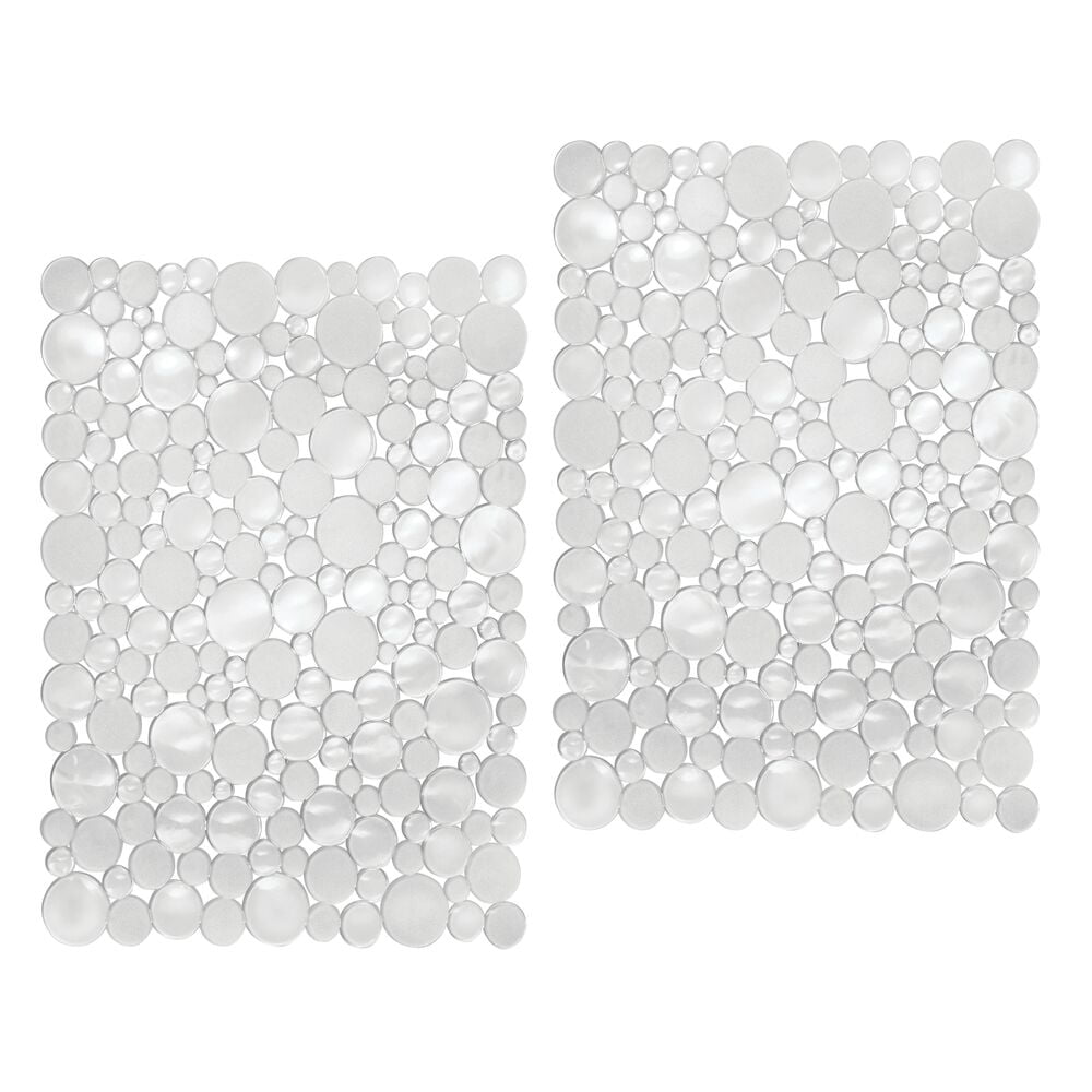 mDesign Plastic Kitchen Farmhouse Sink Mat Bubble Design, 2 Pack