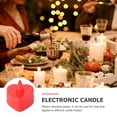 thumbnail image 4 of 12pcs LED Electronic Candle Lamp Heart Shape Candle Lights Flameless Tealight Romantic Party Decor (Red Shell, Red Light, No Flashing), 4 of 5