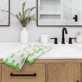 thumbnail image 3 of REGALWOVEN Cute Plant Pattern Hand Towels, 14" x 30" Cotton Soft Absorbent Bathroom Hand Towel Set for Bath, Spa, Hotel, Kitchen Light Green 2-Piece, 3 of 5