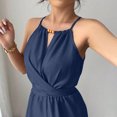 thumbnail image 5 of DORKASM Basic Jumpsuit Casual Waist Button Tie Jumpsuit For Women Blue M, 5 of 5