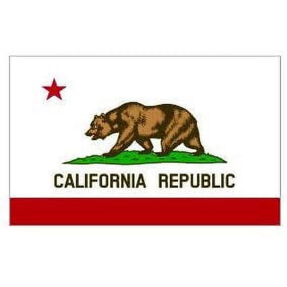 Pair of California State Flag Funny Hard Hat/Helmet Vinyl Decal Sticker