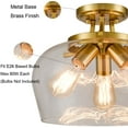 thumbnail image 2 of Asti Brass 3-Light Ceiling Light Semi Flush Mount Clear Glass Shade, 2 of 7