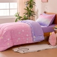 thumbnail image 3 of Sonive Twin Kids Comforter Set, 5 Pieces Super Soft and Fluffy Princess Bedding Set, Pink Star, 3 of 7